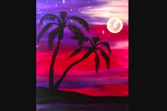 Paint Nite: Peaceful Moonlit Palms